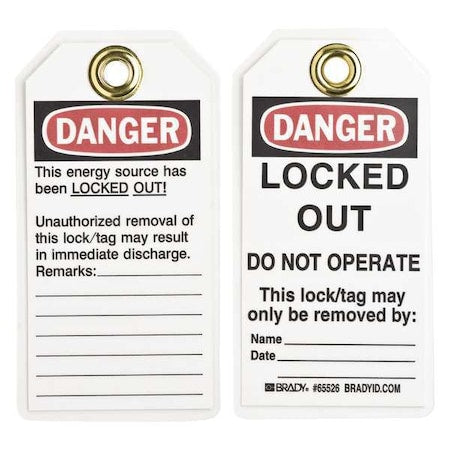 Brady 65526 - Danger Tag,5-1/2 x 3 In,Hd Polyest,PK25, 65526