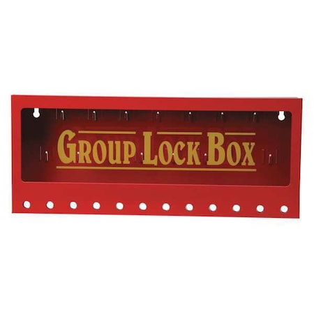 Brady 105715 - Group Lockout Box,12 Locks Max,Red