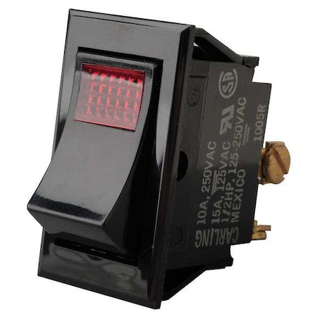 Carling Technologies LTILA54-6S-BL-RC-NBL/125N - Lighted Rocker Switch,SPST,3 Connections