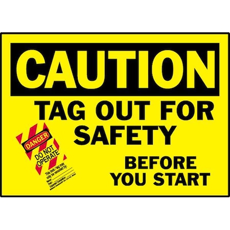 Brady 86251 - Caution Label, Instruction, Polyester, 3 1/2 in H x 5 in W, Rectangle, 5 PK