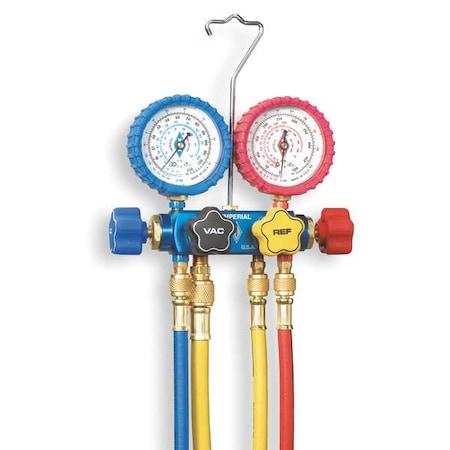 Imperial 631-CKP - Mechanical Manifold Gauge Set,4-Valve