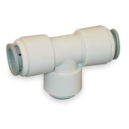 John Guest PI301612S-10PK - Push-Fit Tee Fitting, 1/2 in x 1/2 in x 3/8 in Tube Size, Acetal, Gray, 10 PK
