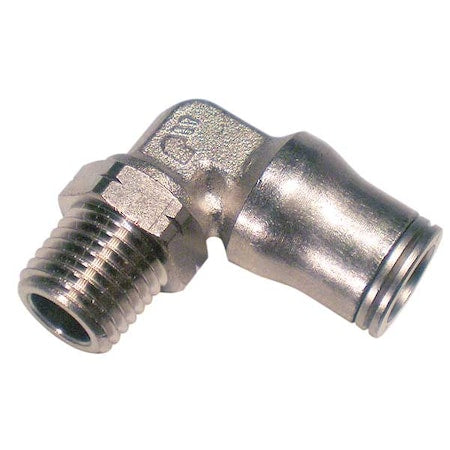 Legris 3609 04 10 - Push-Fit Elbow Fitting, 5/32 in Tube Size, Brass, Silver