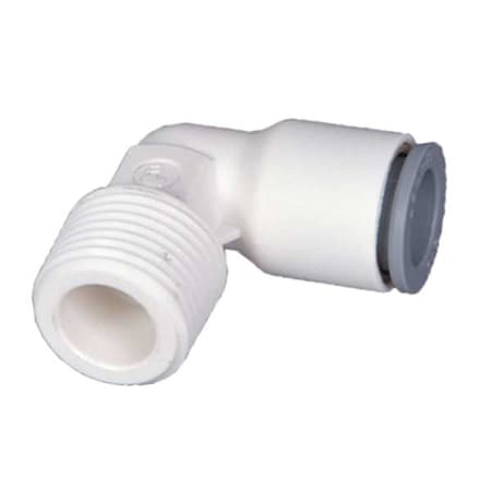Parker 6579 60 14WP2 - Push-Fit Elbow Fitting, 3/8 in Tube Size, Bio-Based Nylon, White, 10 PK