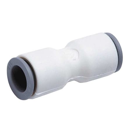 Parker 6306 56 00WP2 - Push-Fit Union Fitting, 1/4 in Tube Size, Bio-Based Nylon, White, 10 PK