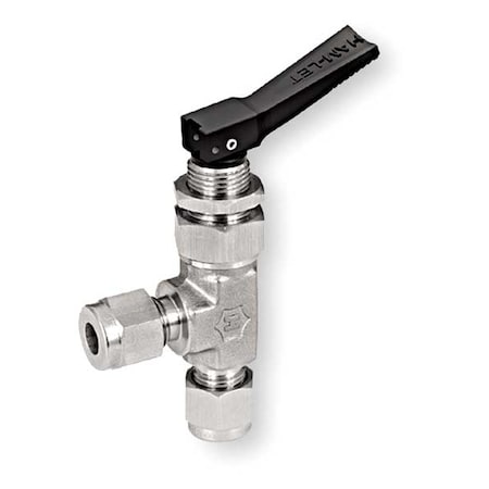 Ham-Let H-1200-B-L-1/4-A - 1/4" Compr Brass Mini Ball Valve Angle