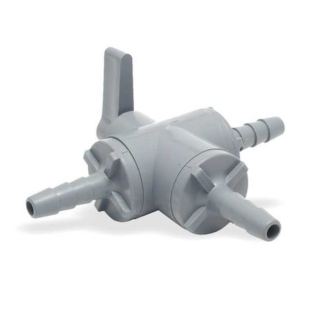 6903390 - Manual 3-Way Ball Valve,1/4",PVC
