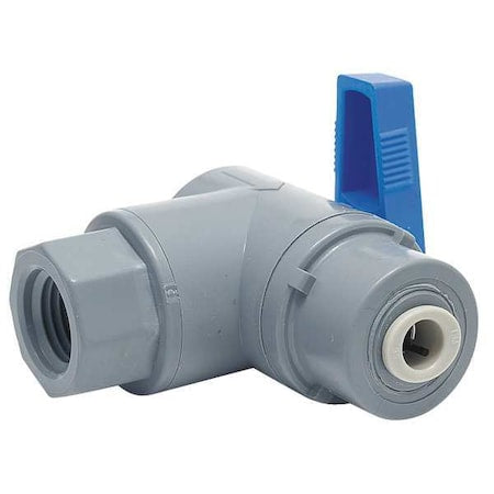 6574490 - 1/4" FNPT x Push PVC Ball Valve Angle
