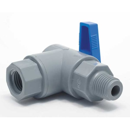7153790 - 1/4" FNPT x MNPT PVC Ball Valve Angle