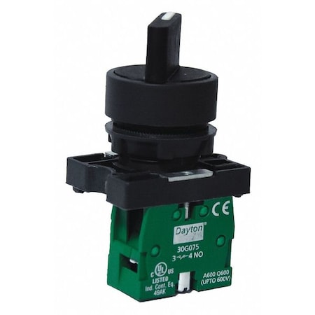 Dayton 30G264 - Selector Switch, Non-Illum, 2 Pos, 22 mm
