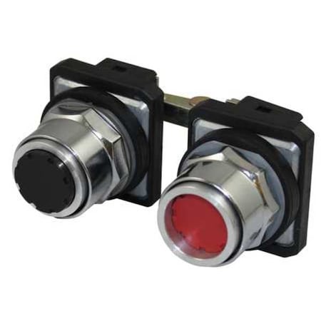 Dayton 30G347 - Pendant Push Button, 30 mm, Black/Red