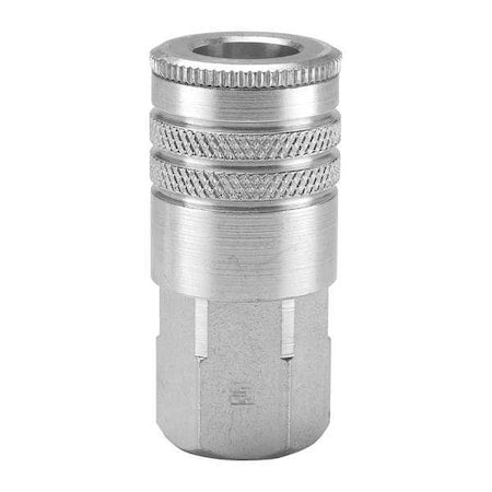Parker S23 - Quick Connect Hose Coupling, 303 Stainless Steel Body, Sleeve Lock, 1/4" -18 Thread Size