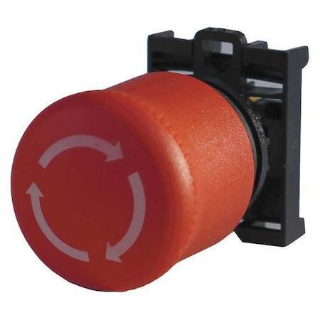 Eaton M22-PVT - E-Stop Pushbutton Operator, Red, 22mm, Legend: Turn to Release Arrows