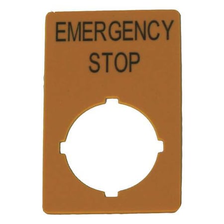 Eaton M22-XZK-GB99 - Legnd Plat,Emergency Stp,Blk/Ylw,Rectangle