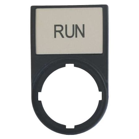 Eaton M22S-ST-GB7 - Legend Plate,Run,Black/Black,Rectangular