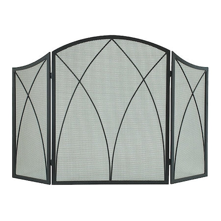 Pleasant Hearth 959 - Arched Fireplace Screen, 39" W 31" H, 12" L, Black Finish, Steel
