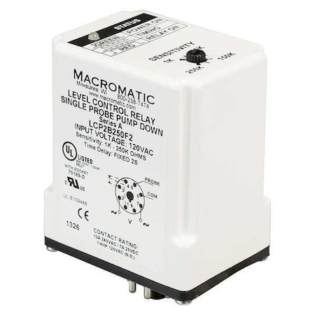 Macromatic LCP2A250F2 - Control Relay,Single Pump Up,120 V
