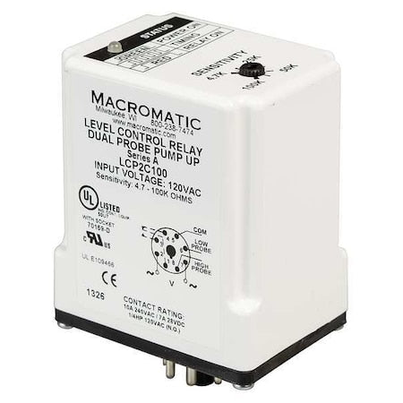 Macromatic LCP2C100 - Control Relay,Dual Pump Up,120 V