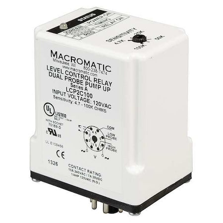 Macromatic LCP2D100 - Control Relay,Dual Pump Down,120 V