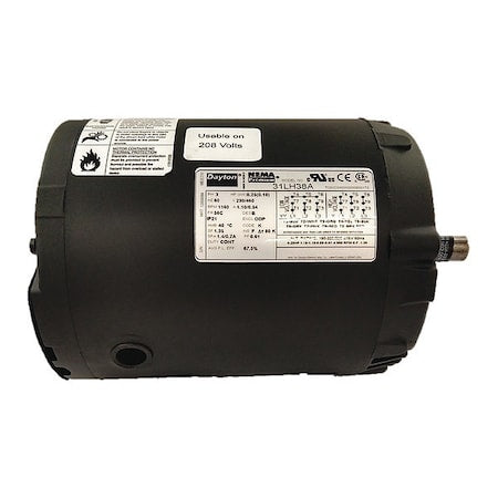 Dayton 31LH38 - Three-Phase General Purpose Motor, 1/4 HP, 56 C Frame, 230/460 V AC Voltage, 1160 Nameplate RPM
