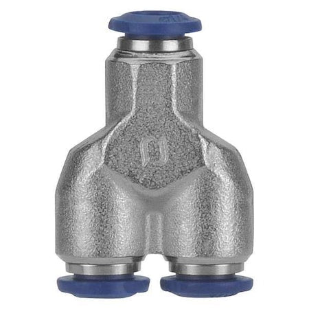 Aignep Usa 88310-06 - Push-Fit Wye Fitting, Push-to-Connect x Push-to-Connect x Push-to-Connect, 3/8 in Tube OD, Metal