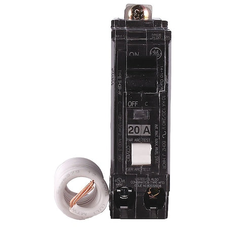Ge THQB1120AF2 - Miniature Circuit Breaker, THQB Series, 20 A, 1 Pole, 120/240 V AC, 10k A at 120/240 V AC