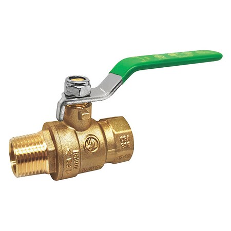 107-323NL - 1/2" FNPT x MNPT Brass Ball Valve Inline