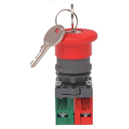 Dayton 32UK35 - Emergency Stop Push Button, 22 mm, 1 NO/1 NC, Red
