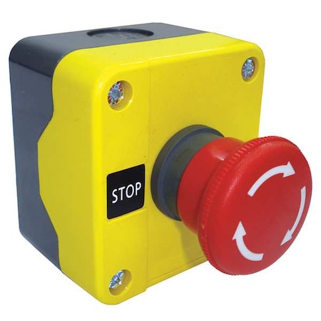 Dayton 32W275 - Push Button Cntrol Station,1 NC,Stop,22mm