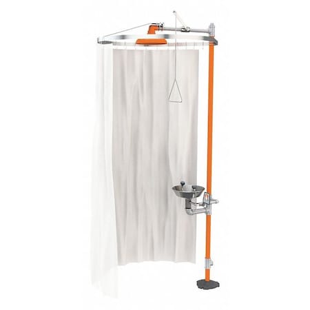 Guardian Equipment AP250-015 - Privacy Curtain, Polyester, White, For Use With, Shower with Eyewash, Shower