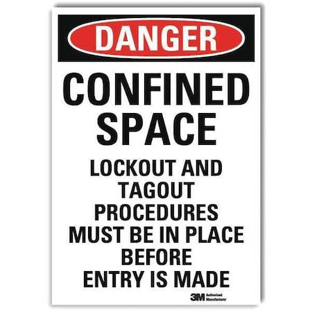 Lyle U3-1221-RD_7X10 - Danger Sign,Self-Adhesv Mount,7in Wx10in H, U3-1221-RD_7 X10