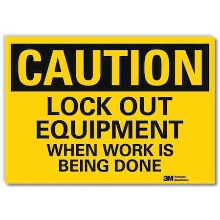 Lyle U4-1496-RD_14X10 - Caution Sign, 10 in Height, 14 in Width, Reflective Sheeting, Horizontal Rectangle, English