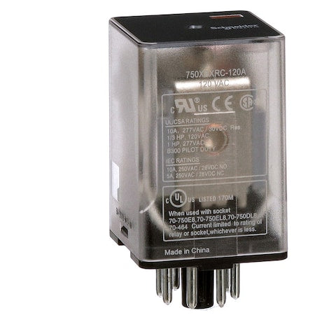 Schneider Electric 750XBXRC-120A - Plug-In, General Purpose Relay, Octal, 10 A, 8 Pins, Pin
