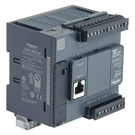Schneider Electric TM221C16R - Controller, 24 VDC/240 VAC, Relay, Compact