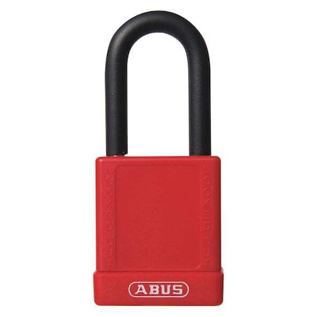 Abus 74/40 KA RED - Lockout Padlock, Keyed Alike, Plastic-Covered Aluminum, Red, 1 1/2 in Shackle Height, 1 No. of Keys