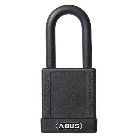 Abus 74/40 KD BLACK - Lockout Padlock, Keyed Different, Plastic-Covered Aluminum, Black, 1 1/2 in Shackle Height
