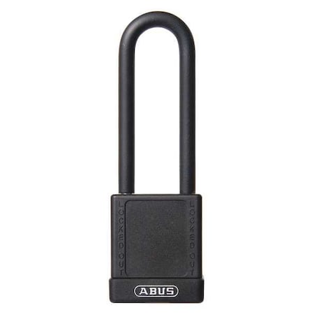 Abus 74HB/40-75 KD BLACK - Lockout Padlock, Keyed Different, Plastic-Covered Aluminum, Black, 3 in Shackle Height