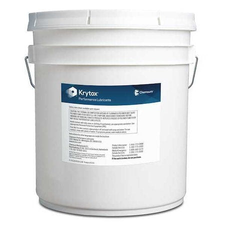 Krytox GPL-215 - Grease, 20 kg, Pail, Synthetic Base, 400 Degrees F Max Op Temp, Black, GPL Series