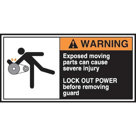 Accuform LECN360 - Label, CEMA, 2-1/2x5, Warning Exposed, PK5