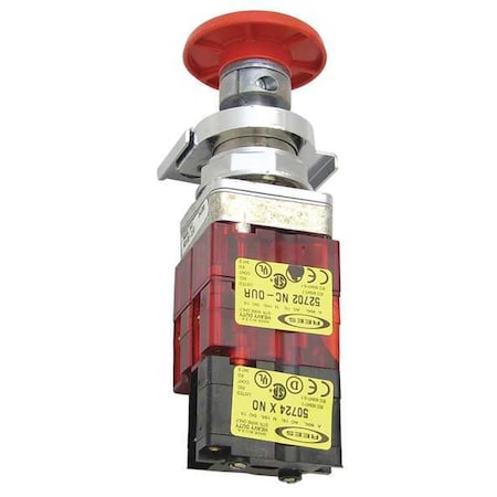 Rees 40102-212 - Emergency Stop Push Button, 30 mm, 1 NO/2 NC, Red