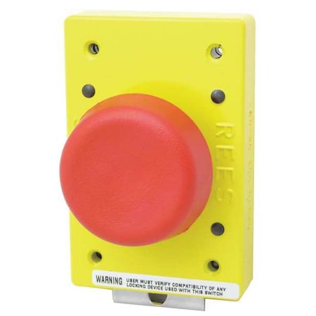 Rees 02510-002 - Emergency Stop Push Button, 57 mm, 1 NO/1 NC, Red