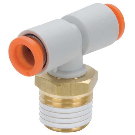 Smc KQ2T13-37AS - Push-Fit Tee Fitting, Push-to-Connect x Push-to-Connect x NPT, 1/2 in Tube OD, 1/2 in Pipe Size