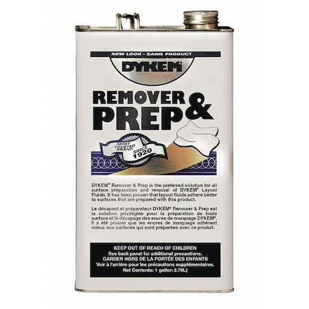 Dykem 82738 - Layout Fluid Remover, 1 gal, jug, Remover & Prep