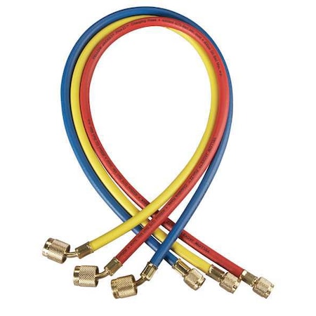 Yellow Jacket 22984 - Manifold Hose Set,48 In,Red,Yellow,Blue