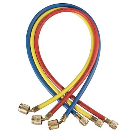 Yellow Jacket 22986 - Manifold Hose Set,72 In,Red,Yellow,Blue