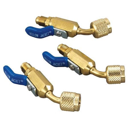 Yellow Jacket 93842 - Ball Valve Adapter,1/4 In Mx F,45 Deg,PK3