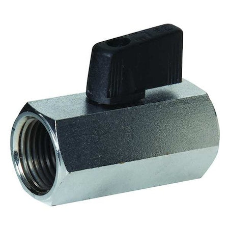 G-CBV-38 - 3/8" FNPT Nickel Brass Mini Ball Valve Inline