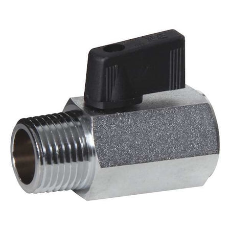 G-CMV-18NL - 1/8" FNPT x MNPT Nickel Brass Mini Ball Valve Inline