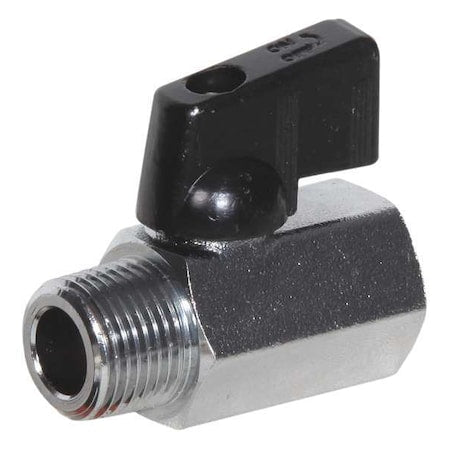 G-DCMV-38 - 3/8" FNPT x MNPT Nickel Brass Mini Ball Valve Inline