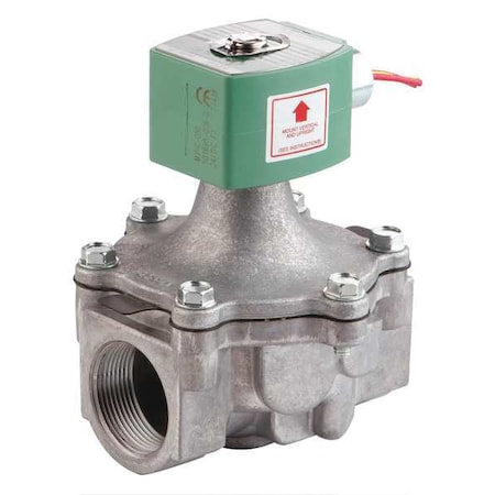 Asco 8215G050-12/DC - Solenoid Valve, 2-Way, 2-Position, Normally Closed, 1 in Pipe Size, 12 V DC, High Flow, Aluminum